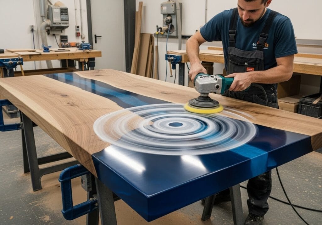 Table-Polishing-1024x717 Glass-Like Finish: Best Polishing Compound for Epoxy Resin