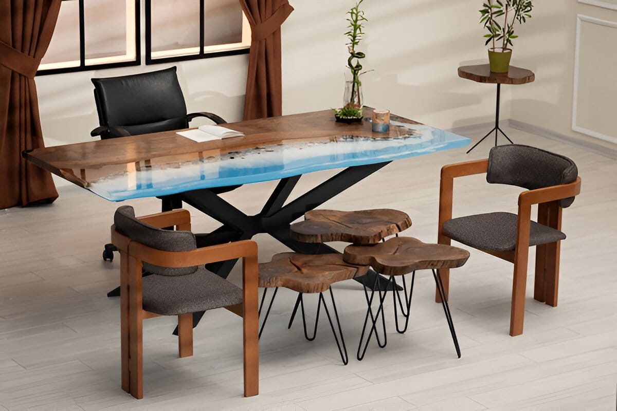 Epoxy-Resin-on-Table-Tops Woodcrafts Wonders