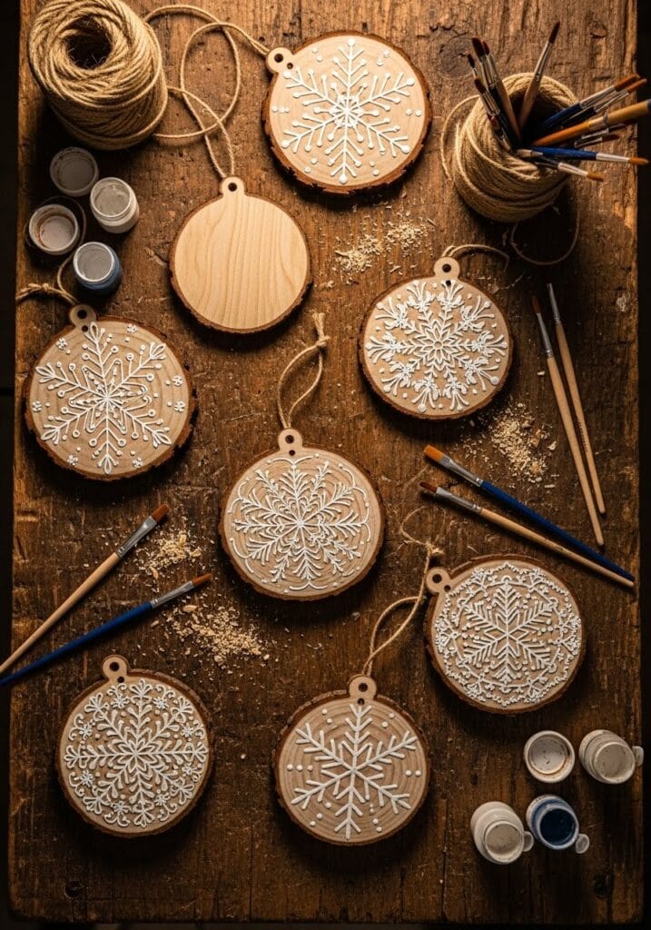 Wooden-Ornament-Flat-Lay-717x1024 Profit from Scraps! 6 Easy Scrap Wood Christmas Projects to Make & Sell