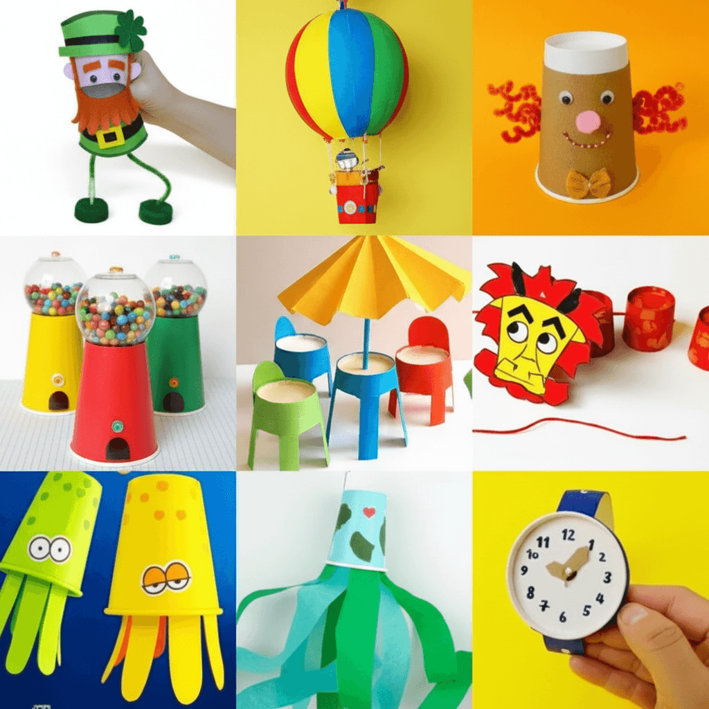 Craft-Grid-V3_-Gumball-Machine-Colors 7 Fun & Easy Plastic Cup Crafts for Kids