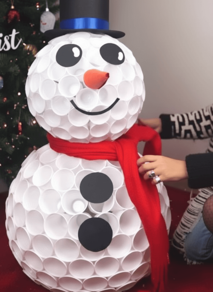 Snowman-V1_-Blue-Top-Hat-747x1024 7 Fun & Easy Plastic Cup Crafts for Kids