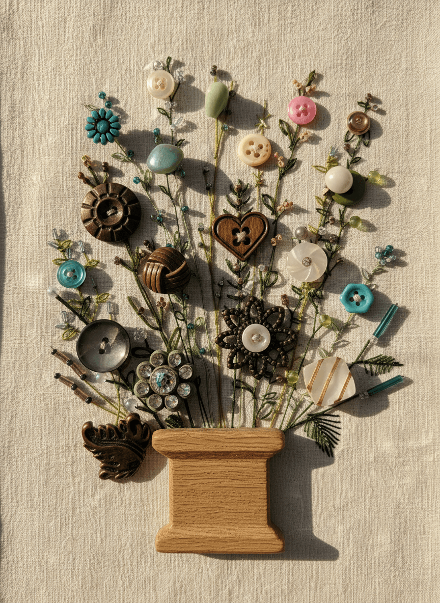 Make-Stunning-Vintage-Button-Art-DIY Woodcrafts Wonders