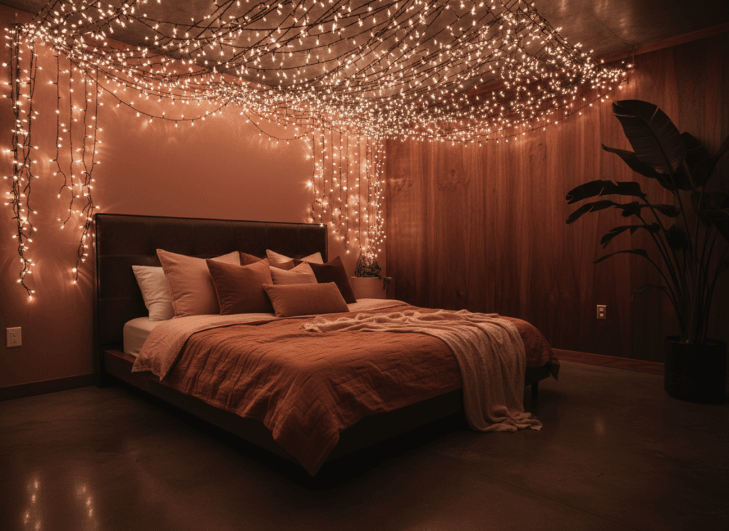 String-Lights-Focus-1024x747 5 Earthy Pink Bedroom Ideas 2026
