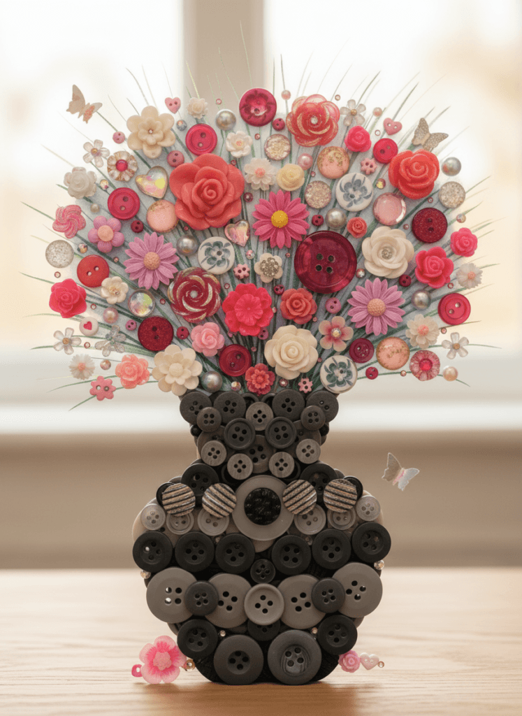 Vintage-Button-Art-DIY-747x1024 Make Stunning Vintage Button Art DIY